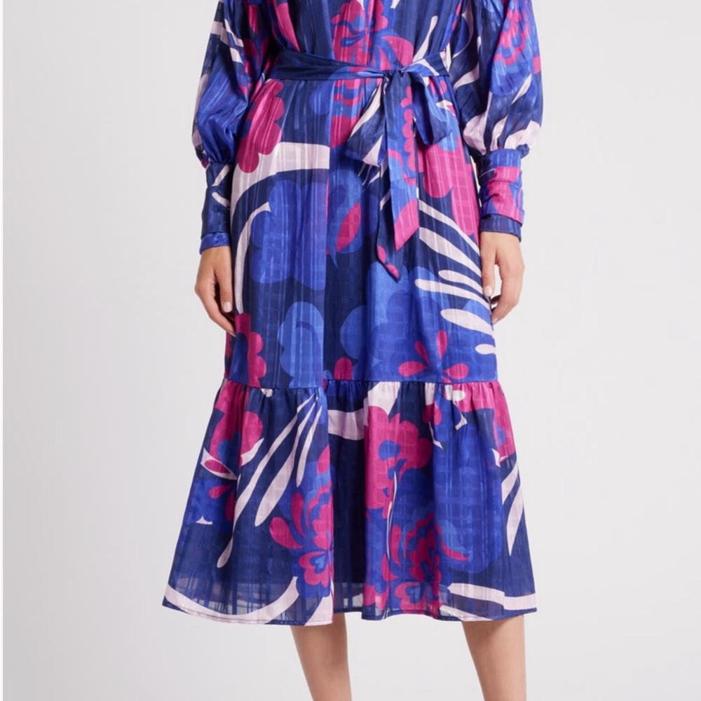COPY - Floral Blue and Pink Midi Dress